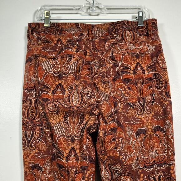 CHICOS The Platinum Jegging Womens 1 | US M | Orange Black Paisley Boho Western - Picture 10 of 12